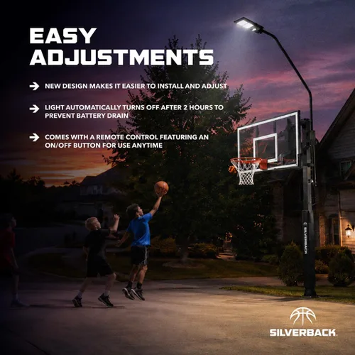 Vista 4 de Silverback La luz LED de aro de baloncesto ilumina el tablero