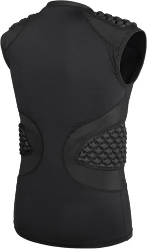 Vista 2 de DGXINJUN Chaleco protector de pecho de béisbol para hombre, camiseta acolchada con protector de esternón de corazón acanalado para sóftbol, fútbol