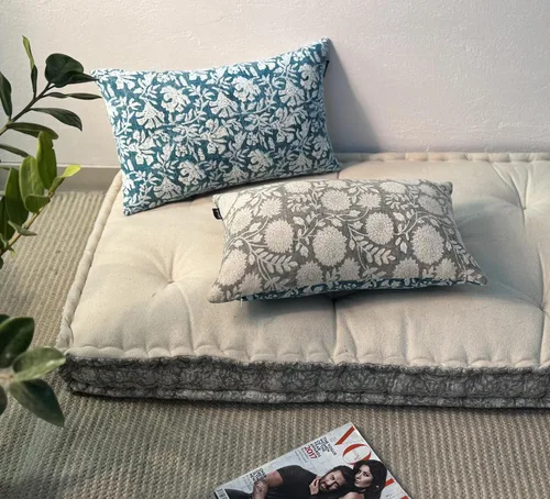 Vista 26 de Juego de 2 fundas de almohada decorativas de algodón indio vintage con estampado a mano (marrón ladrillo, 18 x 18 pulgadas (paquete de 2))