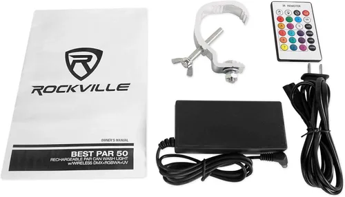 Vista 9 de Rockville Best PAR 50 - Par recargable de 24 W, DMX inalámbrico, 6 en 1 RGBWA+LED UV, batería de 4400 mAh, para DJs e iluminación de eventos, 6