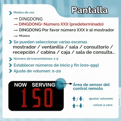 Vista 3 de Sistema de número de boleto Sistema de llamadas inalámbrico en cola con 1 pantalla de toma de número, 2 botón de llamada siguiente 1 soporte