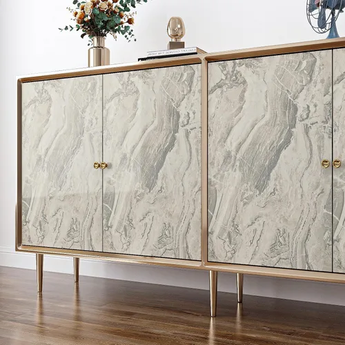 Vista 19 de VaryPaper Papel tapiz de mármol brillante de 15.7''x78.7'', beige-gris-dorado, despegar y pegar, autoadhesivo, grueso, duradero, removible