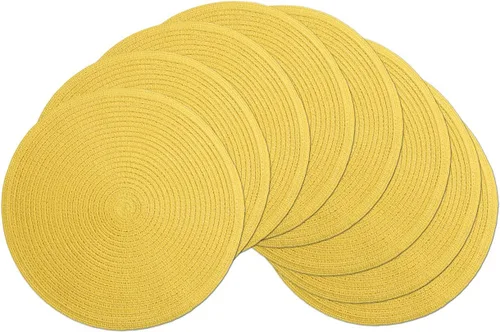 Vista 91 de SHACOS Juego de 4 manteles individuales redondos lavables de 15 pulgadas, de algodón, poliéster, trenzados, para mesa de comedor, boda, decoración