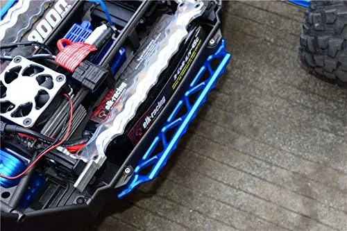 Vista 3 de Sendero lateral de aluminio para Traxxas 1:5 X Maxx 6S / X Maxx 8S / XRT 8S Monster Truck Upgrades - Juego de 2 piezas, azul