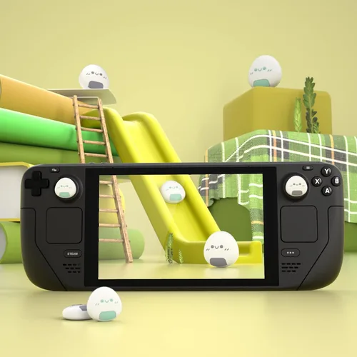 Vista 27 de PlayVital Thumb Grip Caps for Steam Deck LCD, Silicone Thumbsticks Grips Joystick Caps for Steam Deck OLED - Chubby Panda