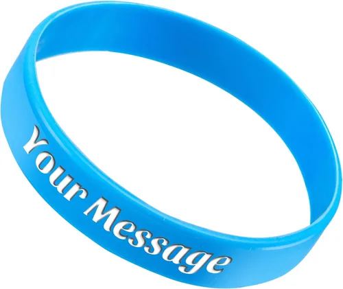 Vista 22 de 50 pulseras de silicona personalizadas para motivación, recuerdos de fiesta, eventos, cumpleaños, conciencia Negro