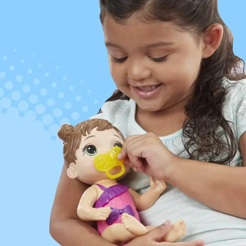 Vista 14 de Baby Alive Splash'n Snuggle Baby - Muñeca de pelo castaño para juegos acuáticos, con accesorios