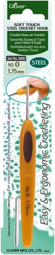 Vista 8 de Clover - Agujas de crochet de acero con tacto suave, No. 14/0.50mm (1027)