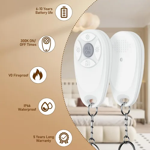 Vista 5 de Thinkbee Kit de interruptor de luz inalámbrico y receptor, mini interruptor de control remoto con 3 teclas y todos los botones de encendido/apagado