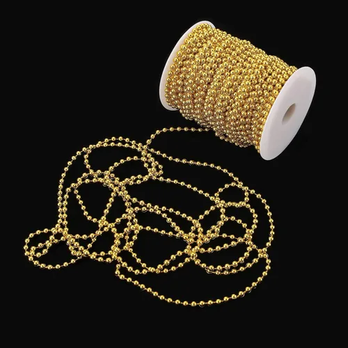 Vista 2 de Jerler Guirnalda de perlas de 33 yardas/98 pies, cadena de cuentas de perlas artificiales, ideal para manualidades DIY, Navidad, boda, ramo