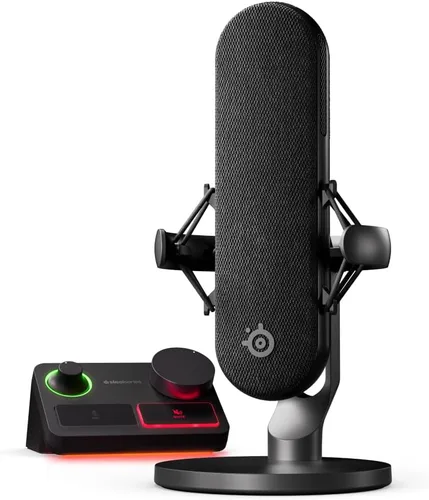 Vista 8 de SteelSeries Alias Micrófono USB para PC — Cápsula 3 veces más grande para juegos, streaming y podcasting — Sonar para software de audio de streamers