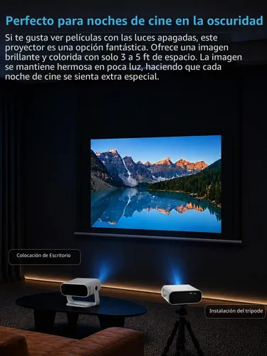 Vista 4 de Wielio Proyector inteligente 2026 con WiFi 6 y Bluetooth 5.0