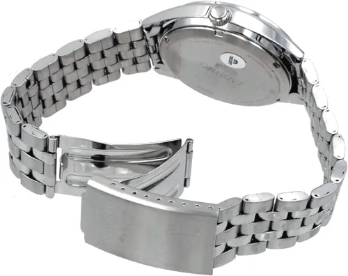 Vista 2 de Orient RA-AB0E16S - Reloj automático de acero inoxidable de 3 estrellas con números plateados, esfera de día y fecha, Oro, Reloj automático