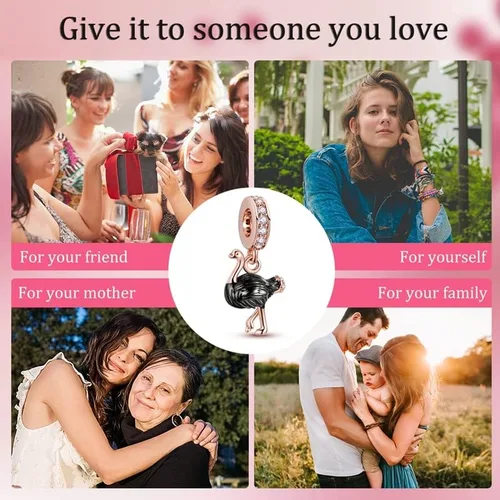 Vista 6 de CYCUFF Abalorios de plata de ley 925 adecuados para collares de dijes, pulseras, abalorios, joyería de regalo para mujeres, familiares y amigas