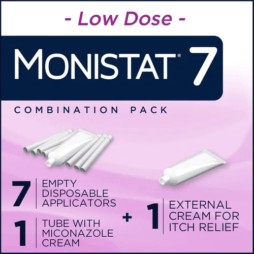 Vista 4 de Monistat Tratamiento de infección por levaduras de 7 días para mujeres, crema de miconazol (tubo de 1.59 oz) con 7 aplicadores desechables y crema