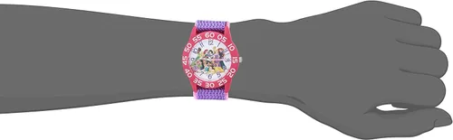Vista 2 de Disney Princess Kids' Plastic Time Teacher Analog Quartz Nylon Strap Watch