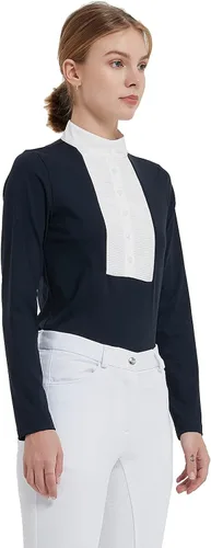 Vista 3 de HR Farm - Camisa de manga larga para mujer, Blanco