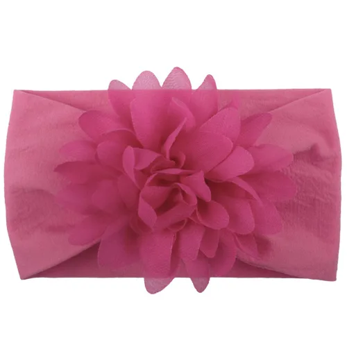 Vista 5 de Diademas de nailon suave para recién nacido, diseño de flores de gasa