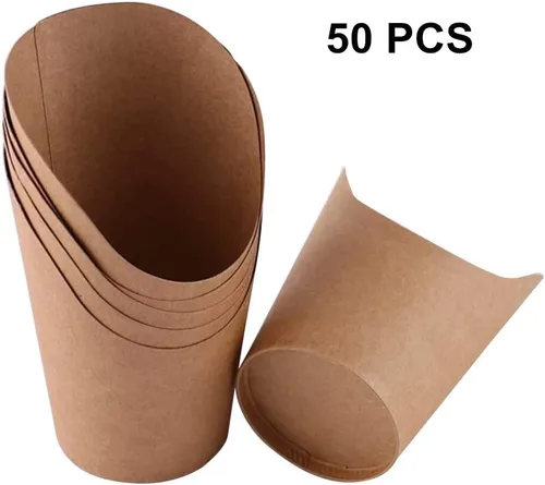 Vista 2 de KINGZHUO 50 unidades de papas fritas de 14 onzas, tazas de charcutería, desechables, para llevar, para fiestas, hornear, gofres, cajas de palomitas