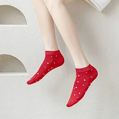 Vista 5 de 5 pares de calcetines Kawaii con diseño de fresa, fresa, lindos calcetines de corte bajo para mujer, calcetines casuales de tobillo, Multi colorido
