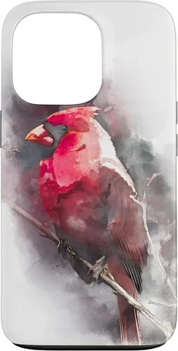 Vista 10 de Beautiful Watercolor Red Cardinal Bird Watching Animal Gift Case for iPhone 17