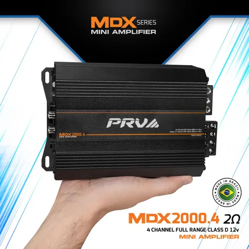 Vista 2 de PRV Audio MDX2000.4 Amplificador de Audio para Automóvil Mini de 4 Canales de 2 Ohmios 4 x 500 Vatios RMS a 2 Ohmios - Amplificador Puenteable