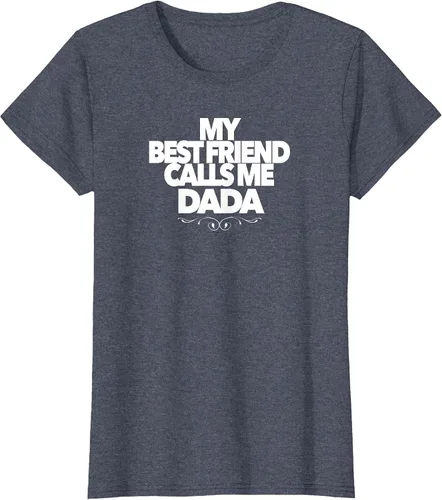 Vista 27 de My Best Friend Calls ME DADA Funny Baby Shower Present dad T-Shirt Asphalt Grey