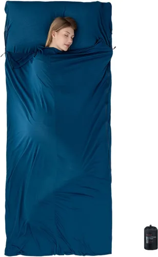 Vista 9 de BROWINT Forro 100% Thermolite para saco de dormir con 2 cremalleras, momia con capucha y rectangular para campamento; saco de dormir para adultos