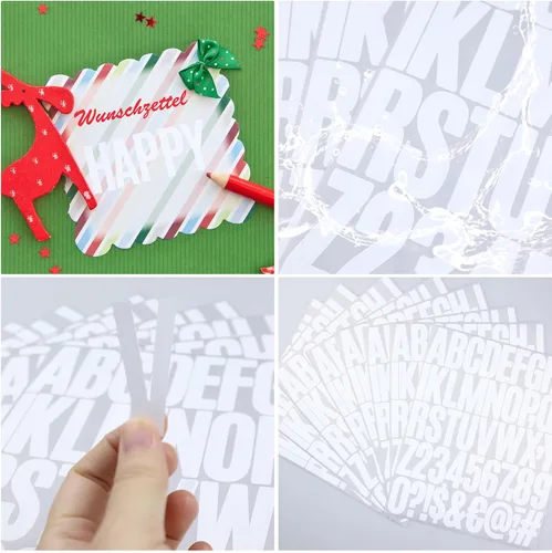 Vista 3 de 8 hojas de calcomanías con números de letras, calcomanías de vinilo de 2 Blanco