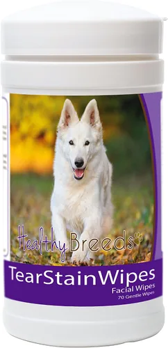 Vista 26 de Healthy Breeds Toallitas quitamanchas de lágrimas para perros para pastor australiano – Más de 100 razas – Limpiador facial de ojos – 70 toallitas