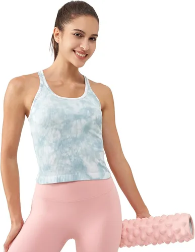 Vista 93 de sphinx cat - Camiseta corta de entrenamiento para mujer, camiseta sin mangas, acanalada, con espalda cruzada y brasier integrado