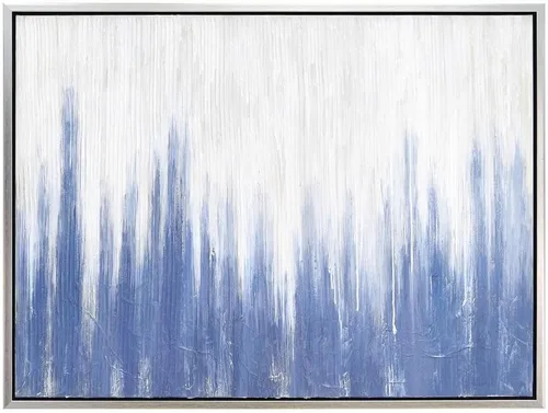 Vista 7 de Empire Art Direct Arte abstracto para pared, lienzo pintado a mano con textura por Martin Edwards, marco negro, 24 x 48 pulgadas, goteo nevado 1
