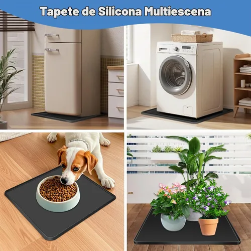 Vista 7 de ToLanbbt Alfombrilla de Silicona para Mini Nevera - 20" x 20" x 0.6" Bandeja de Goteo para Mini Nevera Alfombrilla Protectora de Suelo de Alfombra