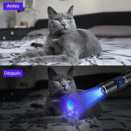 Vista 5 de DARKBEAM Linterna UV 365nm LED de luz negra, linternas ultravioleta UV 365 NM (azul)