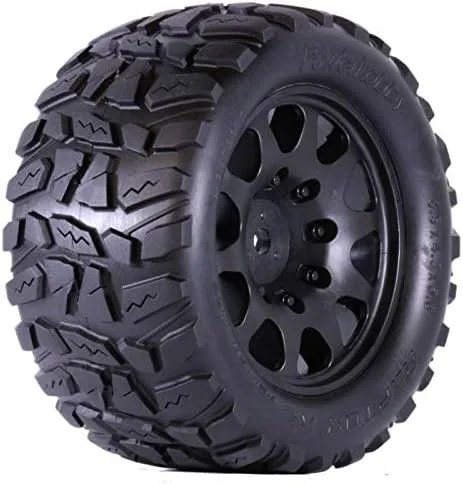 Vista 2 de Powerhobby Raptor XL Neumáticos con cinturón/Viper Wheels (4) 24MM HEX (negro)