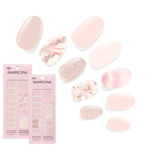 Vista 16 de Dashing Diva Paquete de tiras de uñas brillantes, la colección más vendida, Lavender Dreams & After Glow - Sin rayos UV, resistentes al