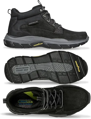 Vista 6 de Skechers Respected-Boswell Mid Top - Tenis de cuero con puntera tipo mocasín para hombre