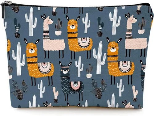 Vista 24 de Pequeña bolsa de maquillaje para monedero, bonita lona impermeable, bolsas de cosméticos para mujeres, con cremallera, bolsa de aseo de viaje