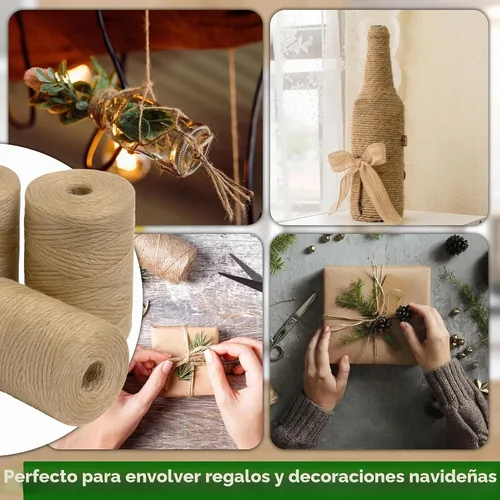 Vista 5 de Gardzen Paquete de 4 cuerdas de yute de 328 pies cada una de 3 capas