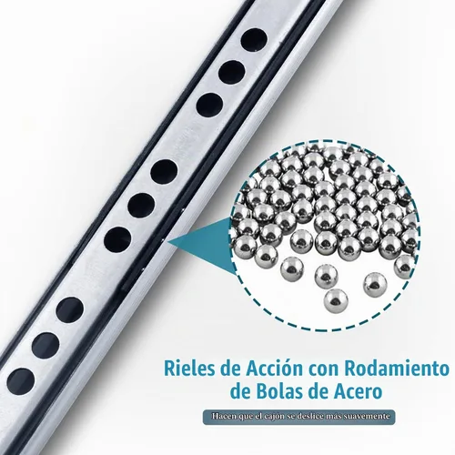 Vista 5 de Uenhoy 1 par de correderas de cajón de 7.16 pulgadas de carril deslizante