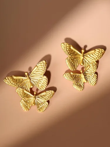 Vista 7 de OJERRY Aretes de corazón de mariposa chapados en oro para mujeres, accesorios de regalo para niñas adolescentes, cosas de moda