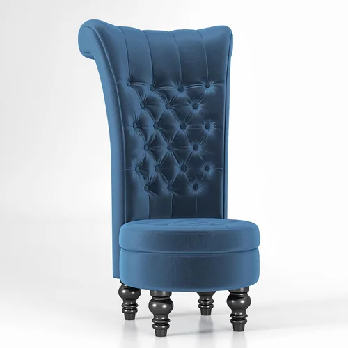Vista 3 de MU Silla de respaldo alto de terciopelo holandés, muebles de sala de estar, asiento de acento real, sillas de trono, estilo simplemente elegante