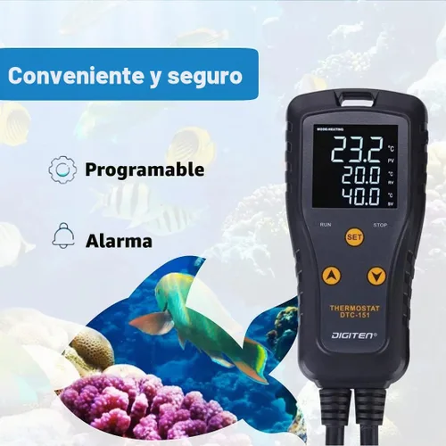 Vista 4 de DIGITEN DTC151 Termostato enchufable de controlador de temperatura 110V 15A, controlador digital de temperatura de salida para esterilla térmica