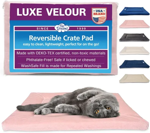 Vista 19 de Pet Dreams La cama para jaula para perros es la alfombrilla original para jaula de perros, completamente lavable, cama de perrera, alfombrilla