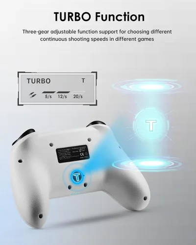 Vista 4 de DOYOKY Switch Controller, Hall Effect Joystick Switch Controller Compatible with SwitchSwitch Lite, Wireless Gamepad with 7 LED ColorsMotion