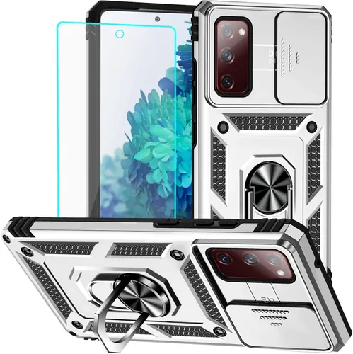 Vista 11 de HNHYGETE Funda para Galaxy S20 FE 5G con protector de pantalla: [grado militar de 20 pies probada en caídas] anillo a prueba de golpes para Samsung