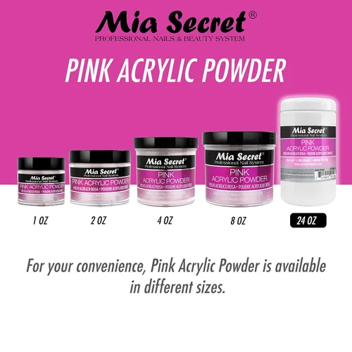 Vista 3 de Mia Secret Polvo acrílico rosa 1.5 lbs - Hecho en Estados Unidos
