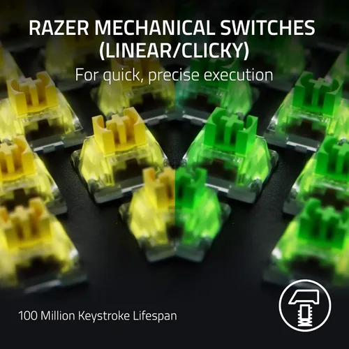 Vista 2 de Razer BlackWidow V4 Pro Teclado mecánico con cable para juegos interruptores amarillos lineales y silenciosos - Teclas ABS Doubleshot - Dial