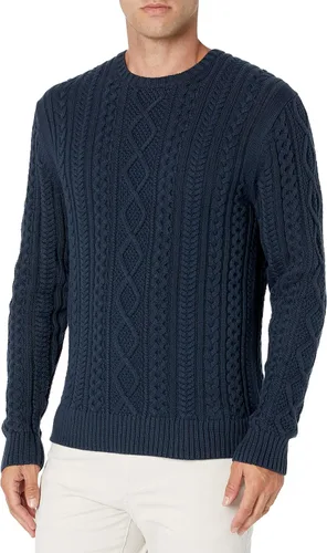 Vista 3 de Suéter de manga larga para hombre Tienda Essentials, 100% algodón, cuello redondo