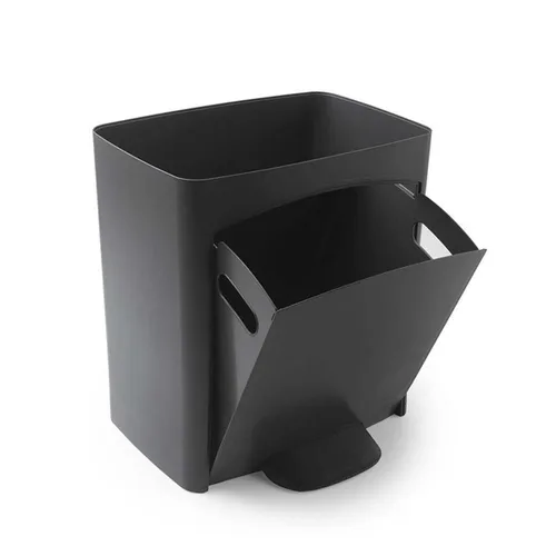 Vista 3 de Cubo de Basura para Reciclaje SP Berner Antracita 10 L 30 L x 2 Plástico 3 Compartimentos (1 unidad)